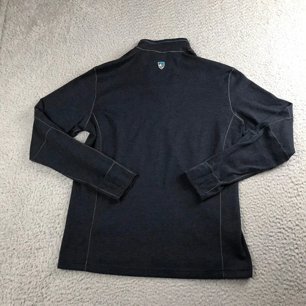 Kuhl Revel 1/4 Zip Pullover Mens L Blue Heathered Lightweight Fleece Sweater